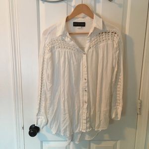 Shop the trends white flowy blouse size small